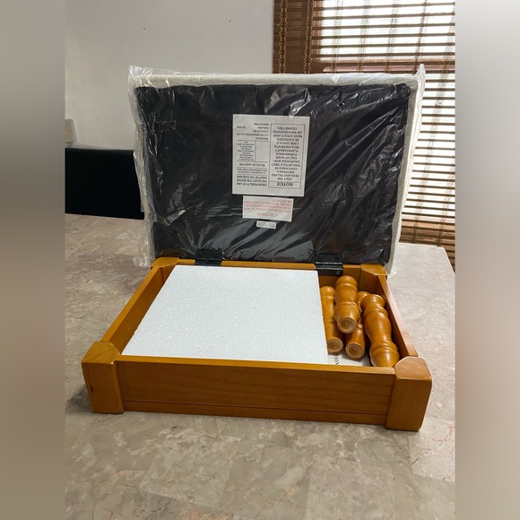 Antique Wood Storage Ottoman Foot Stool Tapestry Top “Home is Where the Heart is - Picture 5 of 7